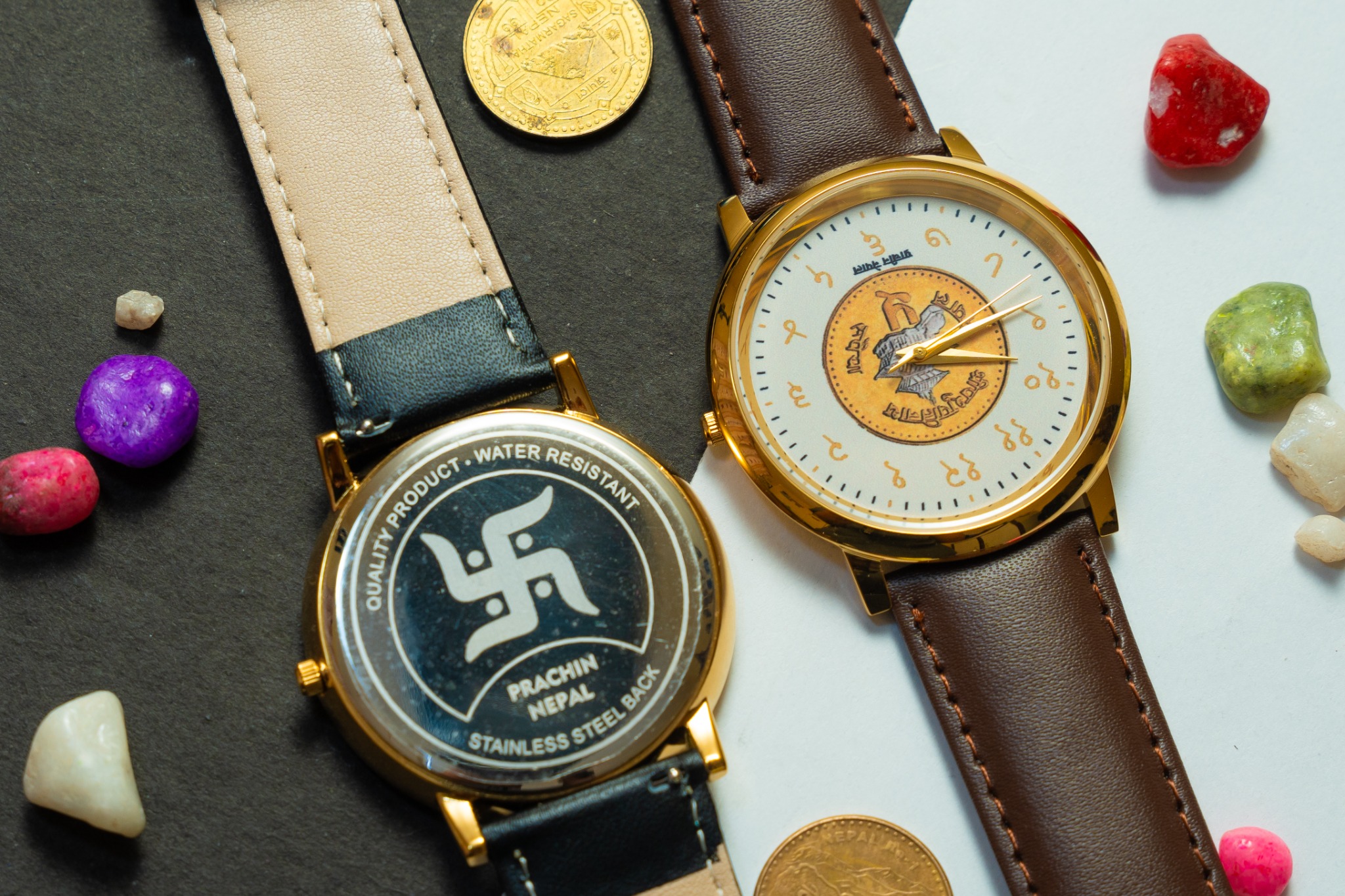 Black and Brown leather Pashupatinath watches